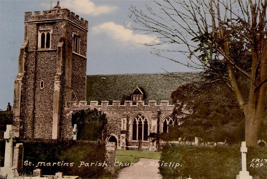 St Martin's Church Ruislip Colour Postcard 13