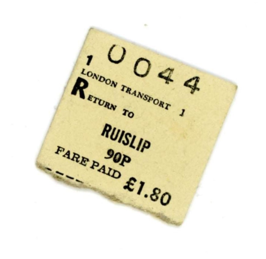 Half Of A Return Ticket To Ruislip