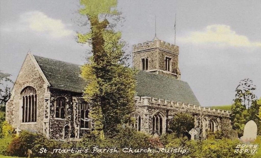 St Martin's Church Ruislip Colour Postcard 11