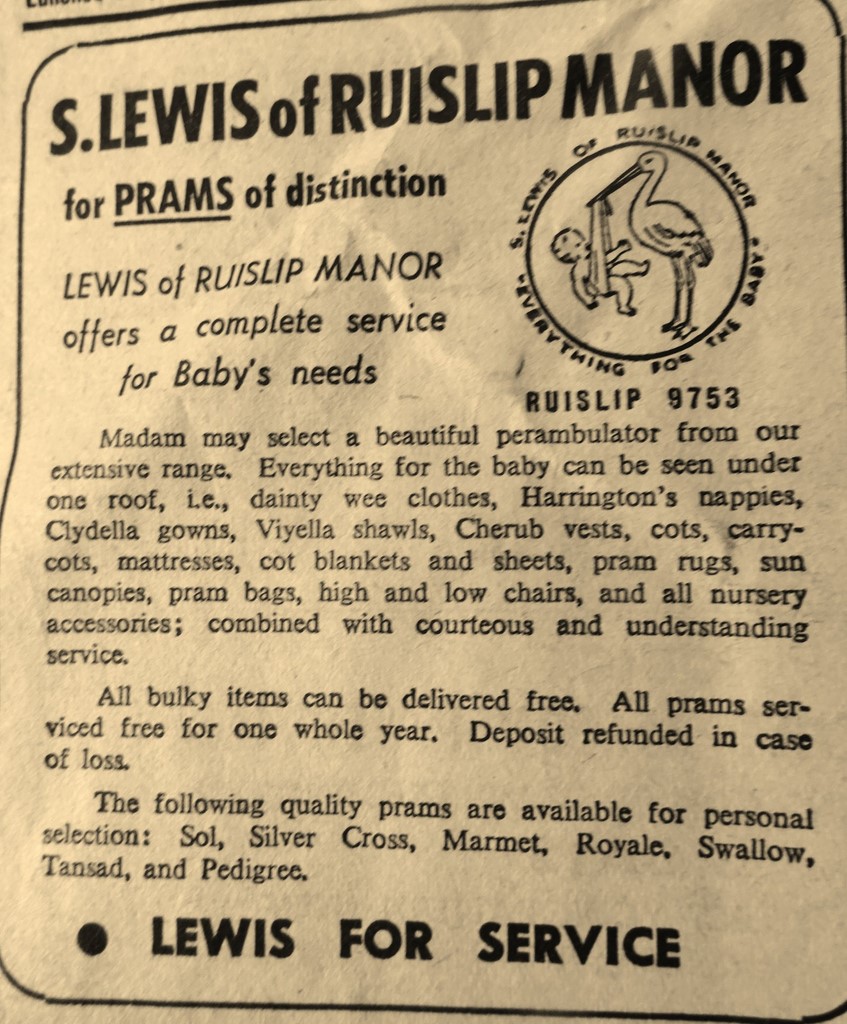 S Lewis Prams Ruislip Manor