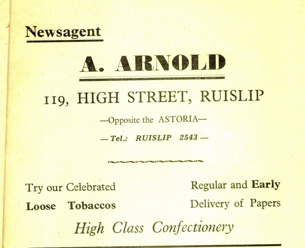 Arnold's Newsagents In Ruislip