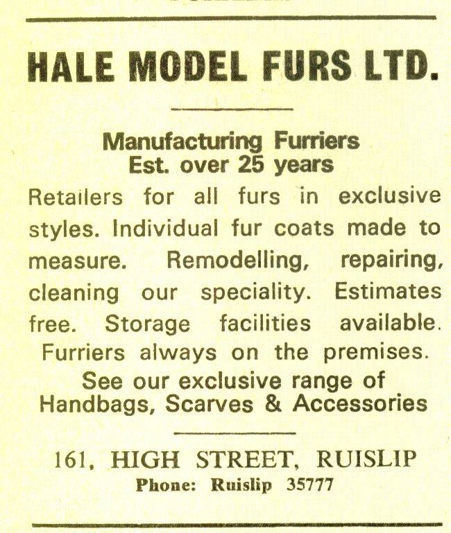 Hale Model Furs Ruislip