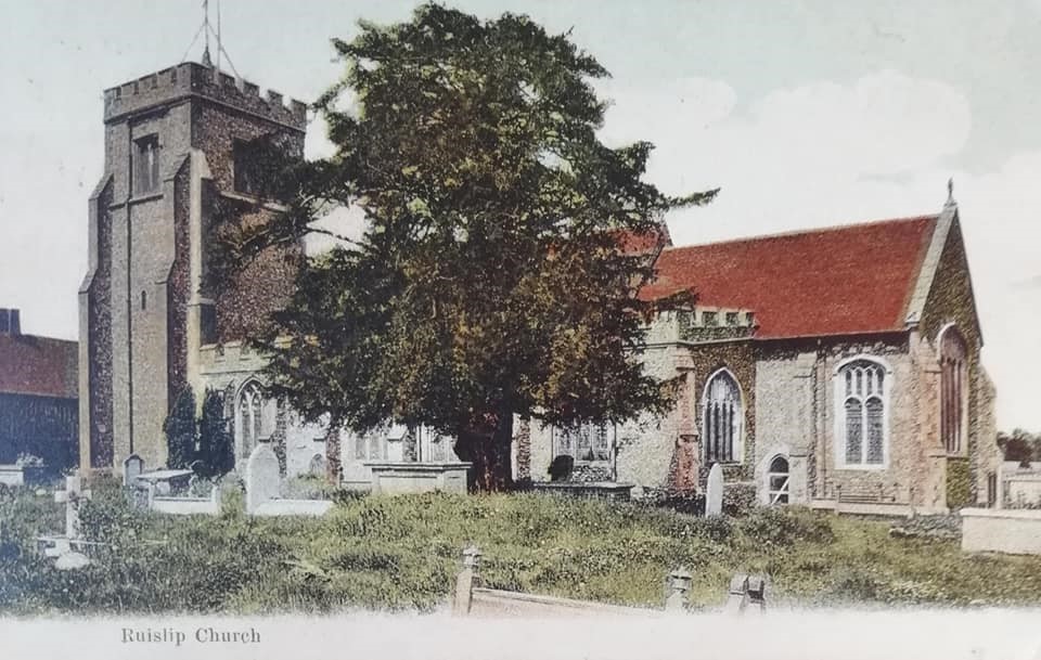 St Martin's Church Ruislip Colour Postcard 2