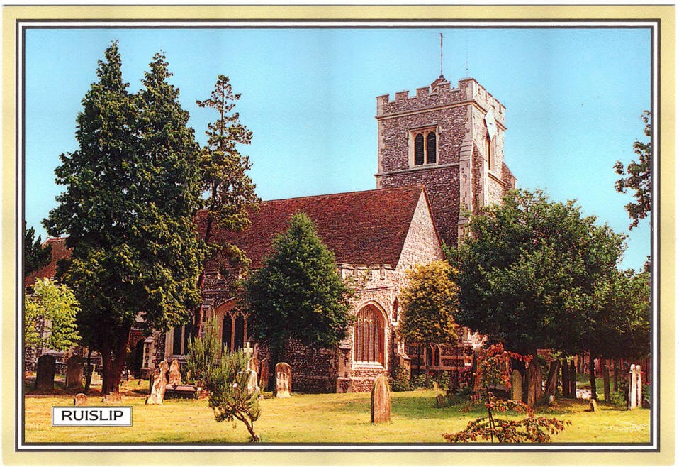 St Martin's Church Ruislip Colour Postcard 5