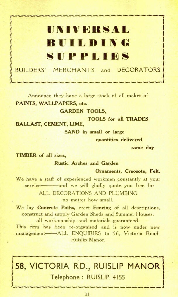 UBS Building Supplies Ruislip