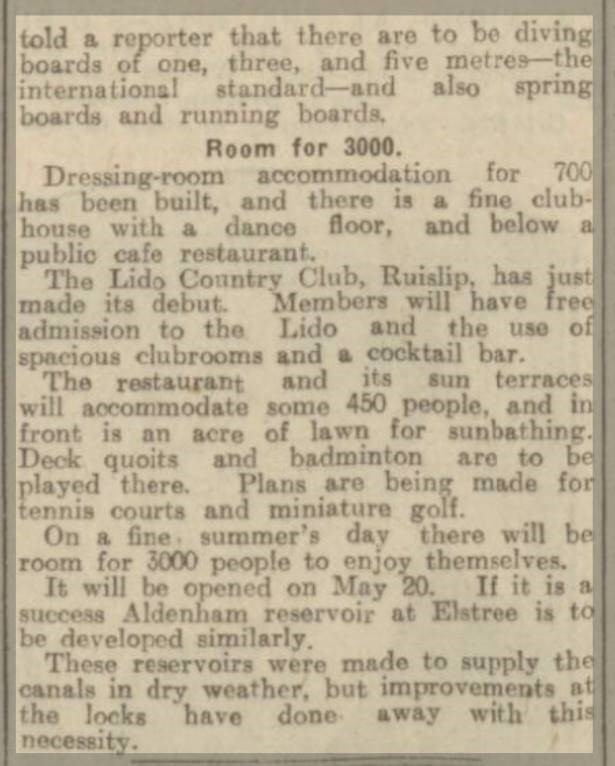 Ruislip Lido In The Papers 2