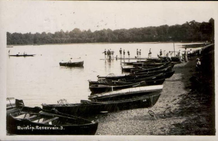 Ruislip Reservoir Rowing Boats Postcard