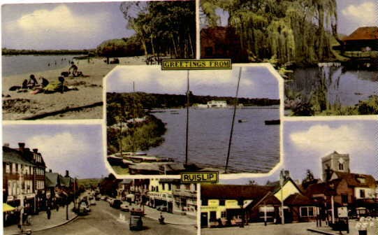 Ruislip Muti View Postcard Including Lido