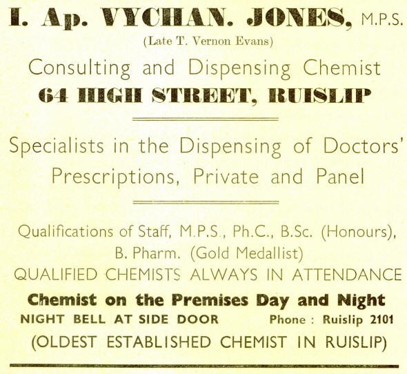 Vychan Jones Chemist Ruislip