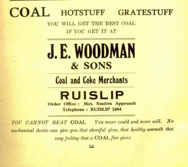 J E Woodman Ruislip Coal Merchants