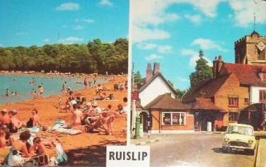 Ruislip Lido And St Martin's Church Postcard