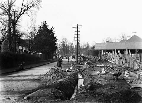 Ruislip Looking North Along Bury Street With The Great Barn To The Right