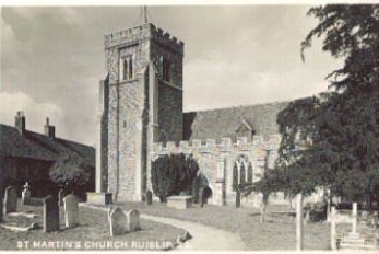 St Martin's Church Ruislip Black And White Postcard 31