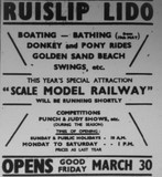 An Early Advert For Ruislip Lido